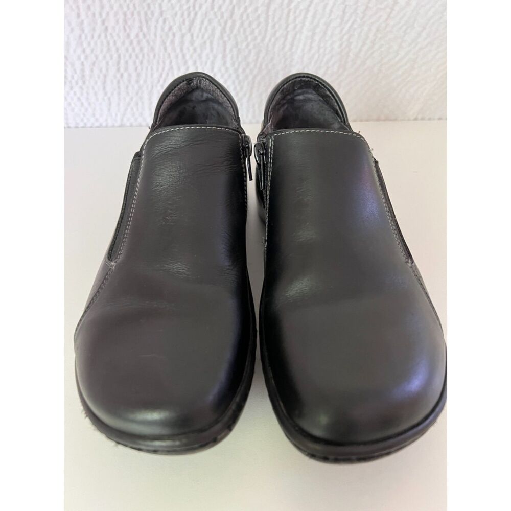 NAOT Nautilus Side-Zip Leather Clogs. Size 38.
